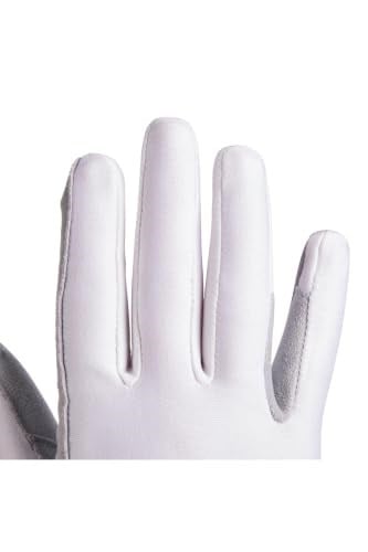 Decathlon Fouganza Basic Binici Eldiveni, Çocuk, Beyaz, 12-14 Yaş