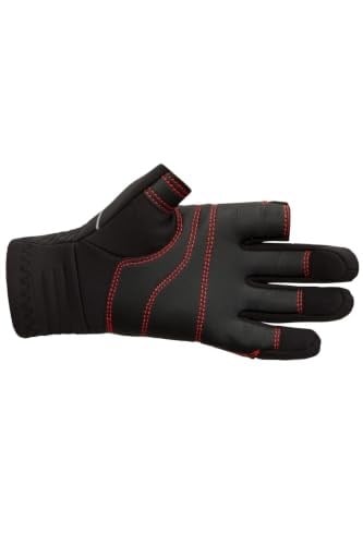 Decathlon Tribord Çocuk Yelkenli Eldiveni, Neopren, Siyah/Bayrak Kırmızısı, 8-10 Yaş