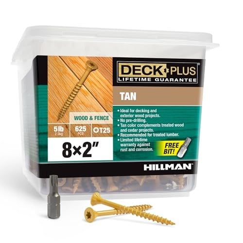 Deck Plus Wood Screws, Self-Drilling, Tan Ceramic, 2-In. x #8, 5-Lbs. -48414