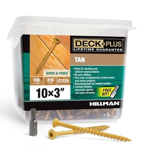 Deck Plus Wood Screws, Self-Drilling, Tan Ceramic, 3-In. x #10, 5-Lbs. -48419