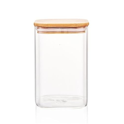 Deconox 1100ml Sızdırmaz Vakumlu Bambu Kapaklı Borosilikat Cam Kavanoz – Hava Geçirmez & Dayanıklı Gıda Saklama Kabı (10cm x 17cm)