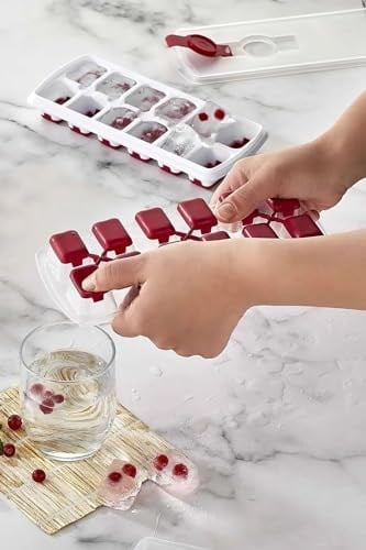 Deconox 2 Adet Silikon Tabanlı Buzluk, 12li Buz Kalıbı, Silikon Tabanlı Buz Kalıbı, Pratik ve Esnek Silikon Tabanlı Buzluk Seti - İçeceklerinizi Serin Tutun!
