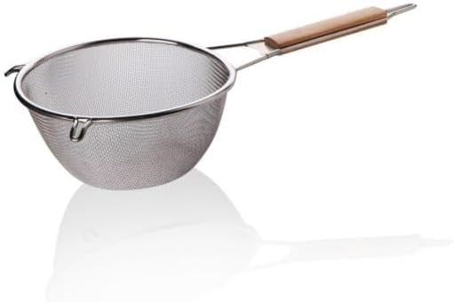 Deconox Ahşap Saplı Paslanmaz Çelik Süzgeç, Küçük Boy Metal Süzgeç 18 * 8.5 Cm - Ahşap Saplı Paslanmaz Çelik Süzgeç - Küçük Boy Metal Süzgeç ile Mutfakta Filtreleme İşlerini Kolaylaştırın!