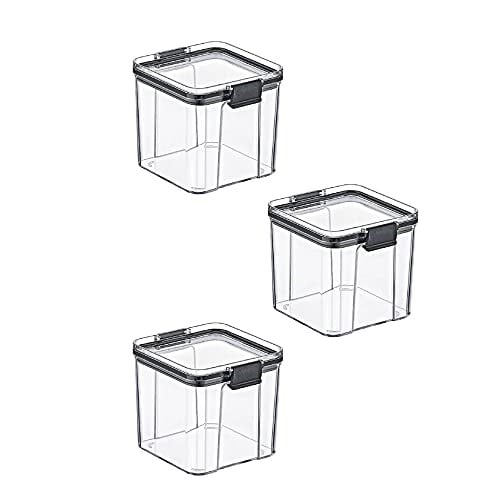 Deconox Akrilik Kilitli Kare Saklama Kabı 700ml 3 Adet, 700ml 3lü Kilitli Saklama Kabı (3 ADET 700ML) - Seçenekler: 3 ADET 500ML, 3 ADET 700ML, 3 ADET 1300ML
