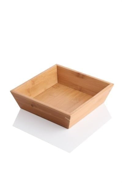 Deconox Bambu Lüx Kare Orta Boy Ekmeklik-Meyvelik 20cm, Bambu Ekmeklik Kare Orta Boy 20cm