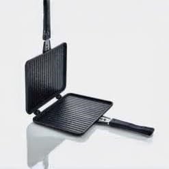 Deconox Çift Taraflı Ocak Üstü Döküm Tost Makinesi, Granit Efektli Yanmaz Yapışmaz Sandviç ve Tost Tavası - Hamburger, Omlet ve Aperatifler İçin İdeal | Ergonomik Saplı Kolay Temizlenebilir Grill Tava
