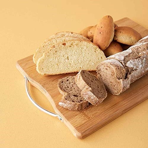 Deconox Metal Saplı Bambu Kesme Tahtası Antibakteriel Yıkanabilir Doğrama Tahtası Dikdörtgen 34x24 CM