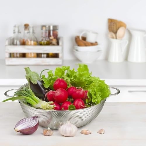 Deconox Paslanmaz Çelik 22cm Çift Kulplu Sepet Süzgeç, Salata Süzgeci Meyve Süzgeci, Makarna Süzgec - Paslanmaz Çelik Çift Kulplu 22cm Sepet
