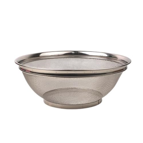 Deconox Paslanmaz Çelik Kulpsuz Süzgeç 28cm, Paslanmaz Çelik Pirinç Süzgeci, Paslamaz Çelik Mutfak Süzgeci, Paslanmaz Çelik Salata 28cm Süzgeci