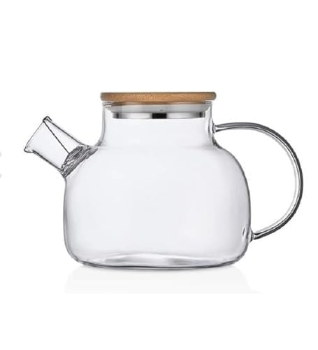 Deconox Vakumlu Bambu Kapaklı Isıya Dayanıklı Borosilikat Cam Demlik, Süzgeçli (1000 ML) | Teapot.Deconox Vakumlu Bambu Kapaklı Borosilikat Cam Demlik – Süzgeçli ve Isıya Dayanıklı Teapot (1000 ML)