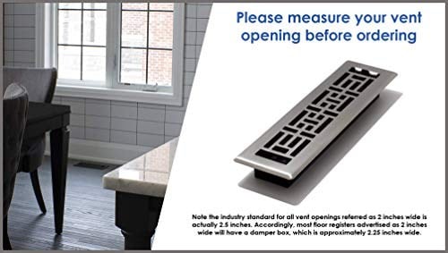 Decor Grates 2 inch 12 inç Gotik Black Steel Floor Register, AGH212-BLK