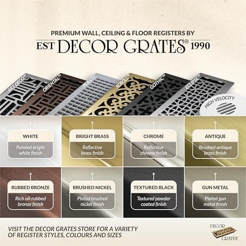Decor Grates 4-inç 10 inç kaydırma Floor Register, Kahverengi, SPH410-RB