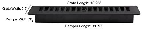 Decor Grates PL212-BLK-10 Panjurlu Plastik Zemin Kaydı, 6x30 cm, Siyah - Seçenekler: 2x12 Inches, 4x10 Inches
