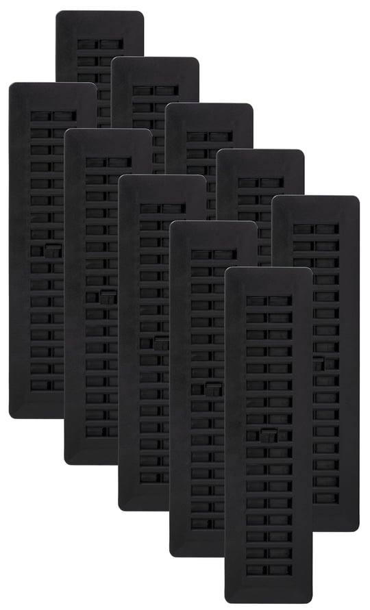 Decor Grates PL212-BLK-10 Panjurlu Plastik Zemin Kaydı, 6x30 cm, Siyah - Seçenekler: 2x12 Inches, 4x10 Inches