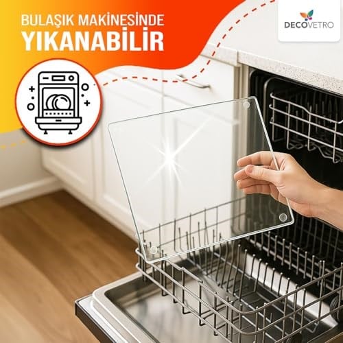 Decovetro Cam Kesme Tahtası Ve Sunum Tablası Natural Saydam 30 X 40 Cm