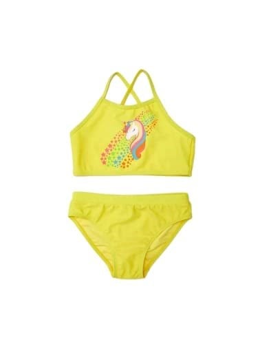 DEEP BEACH Baskılı kız çocuk bikini takım SARI 6-7 Yaş
