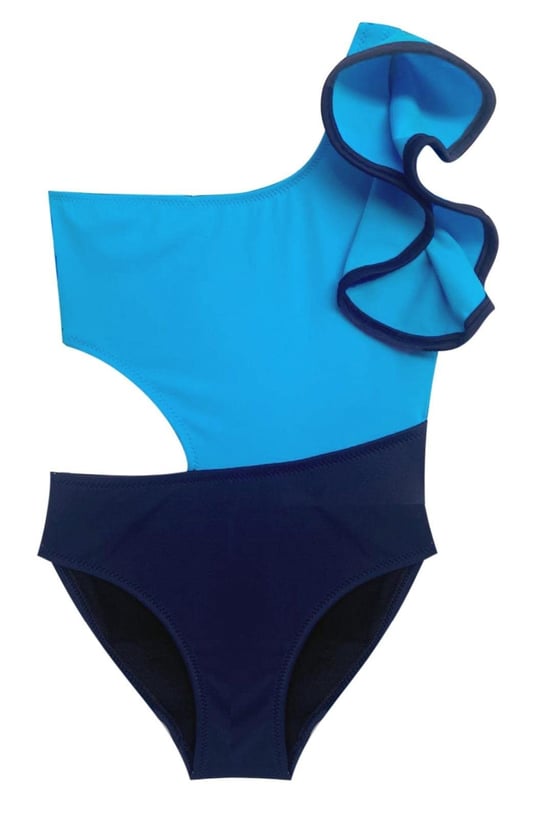 DEEP BEACH KOLU VOLAN DETAYLI KIZ ÇOCUK MAYO DB200566CM MAVİ 12-13 Yaş