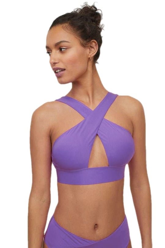 DEEP BEACH LİLA GENİŞ OMUZ ASKILI, ANVELOP KESİMLİ BIKINI ÜSTÜ DB200518M LİLA 40