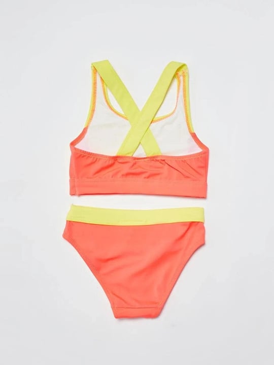 DEEP BEACH Sarı Baskılı kız çocuk bikini takım DB200745BT SARI BLOKLU 10-11 Yaş