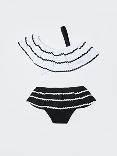 DEEP BEACH Sutaşı detaylı kız çocuk bikini takım SİYAH 5-6 Yaş