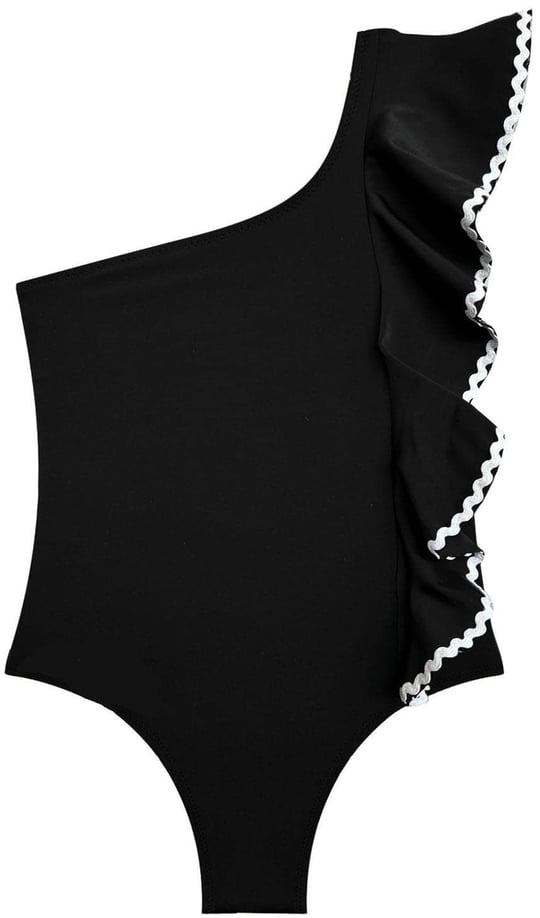 DEEP BEACH Sutaşı detaylı kız çocuk mayo DB200740CM SİYAH 5-6 Yaş