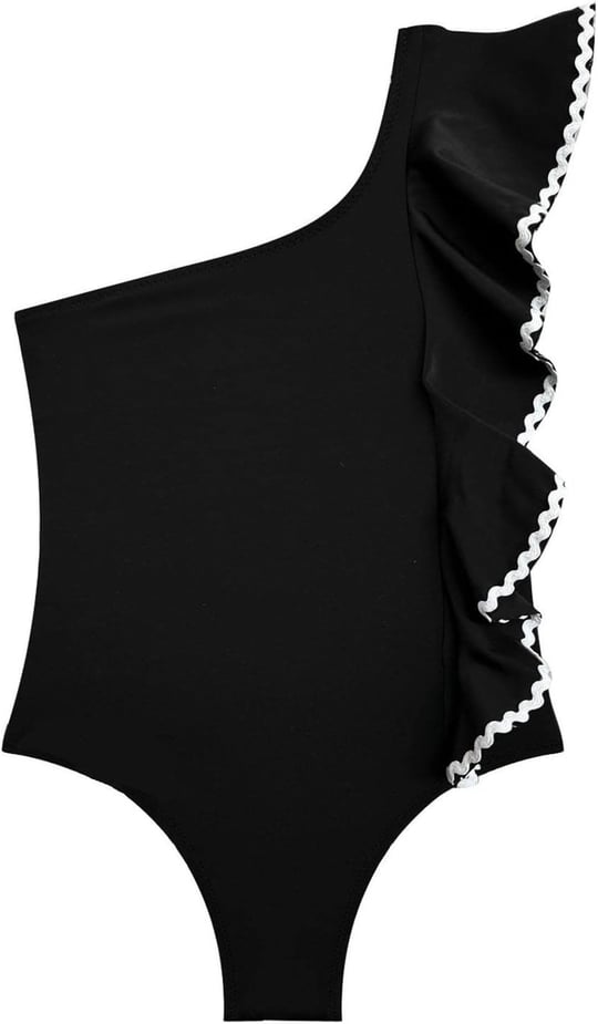 DEEP BEACH Sutaşı detaylı kız çocuk mayo DB200740CM SİYAH 9-10 Yaş
