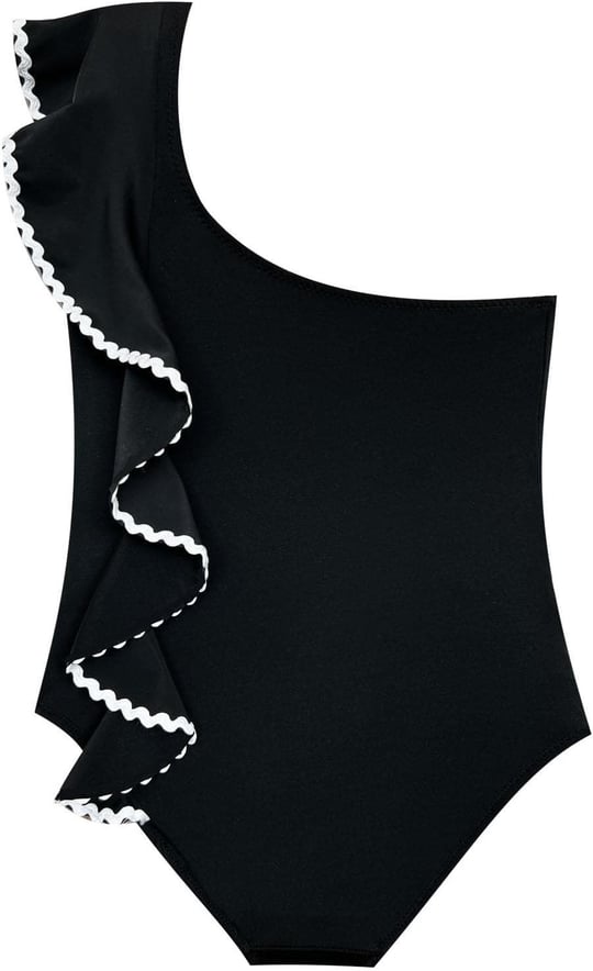 DEEP BEACH Sutaşı detaylı kız çocuk mayo DB200740CM SİYAH 9-10 Yaş