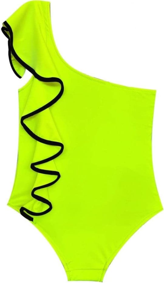 DEEP BEACH Sutaşı detaylı kız çocuk mayo DB200740CM NEON SARI 10-11 Yaş