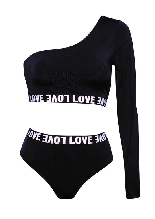 DEEP BEACH TEK KOLLU BIKINI TAKIM DB200512BT SİYAH 40