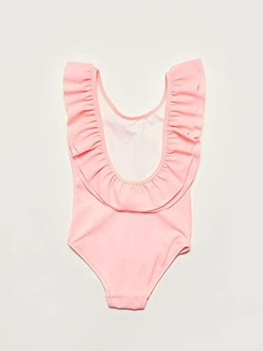 DEEP BEACH Varak baskılı kız çocuk mayo DB200722CM AÇIK PEMBE 8-9 Yaş