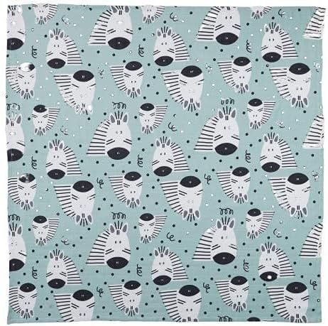 DEEPERLOVE Blue Zebra Muslin Çok Amaçlı Örtü