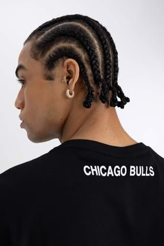DeFacto DeFactoFit NBA Chicago Bulls Regular Fit Bisiklet Yaka Kısa Kollu Tişört Siyah XS