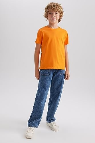 DeFacto Erkek Çocuk Regular Fit Kısa Kollu Tişört, Siyah, 4/5 Yaş