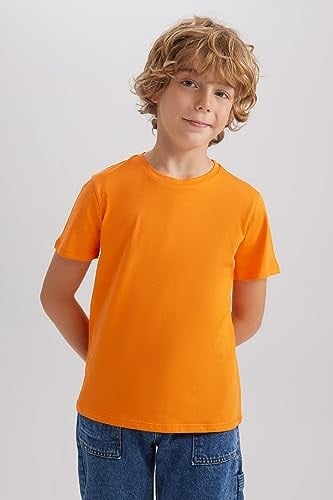 DeFacto Erkek Çocuk Regular Fit Kısa Kollu Tişört, Siyah, 4/5 Yaş