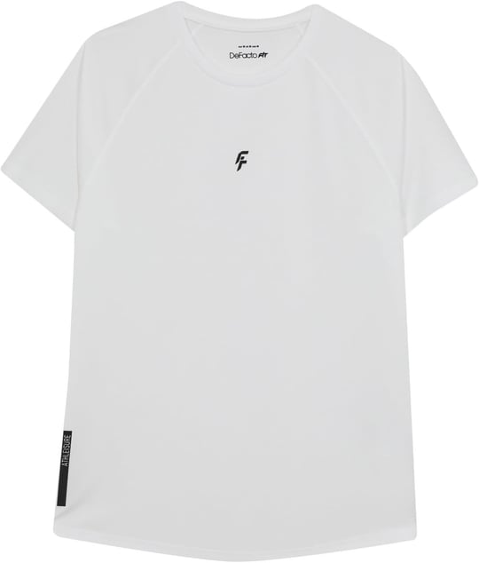 DeFacto Erkek DeFactoFit Slim Fit Bisiklet Yaka Baskılı Sporcu Tişört