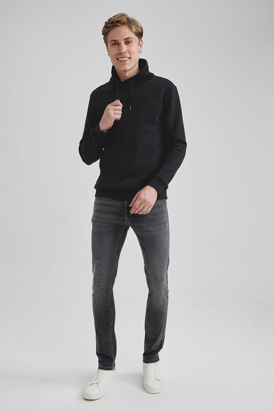DeFacto Erkek Regular Fit Şal Yaka Sweatshirt