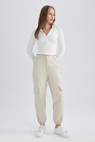 DeFacto Kadın Coool Kargo Jogger Gabardin Pantolon