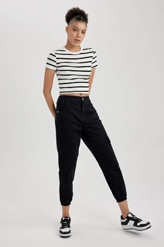 DeFacto Kadın Coool Kargo Jogger Gabardin Normal Bel Pantolon