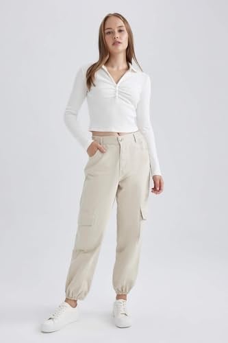 DeFacto Kadın Coool Kargo Jogger Gabardin Pantolon