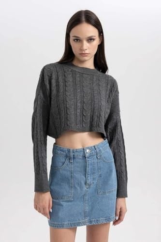 DeFacto Kadın Kargo Fit Jean Mini %100 Pamuk Etek