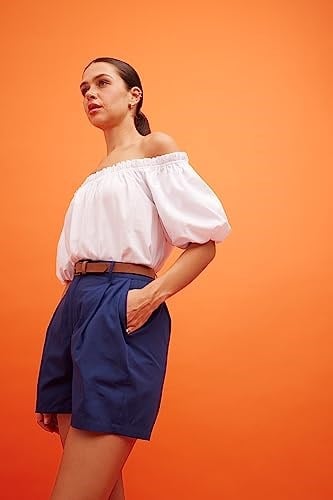 DeFacto Kadın Omuzu Açık Regular Fit Kısa Kollu %100 Pamuk Bluz