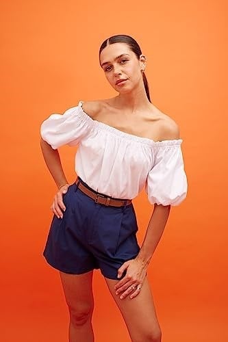 DeFacto Kadın Omuzu Açık Regular Fit Kısa Kollu %100 Pamuk Bluz