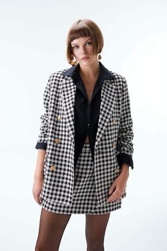 DeFacto Kadın Oversize Fit Tweed Blazer