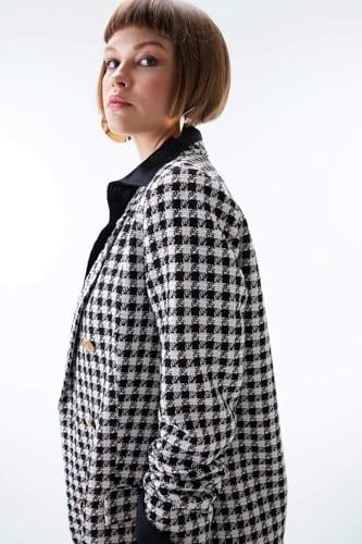 DeFacto Kadın Oversize Fit Tweed Blazer