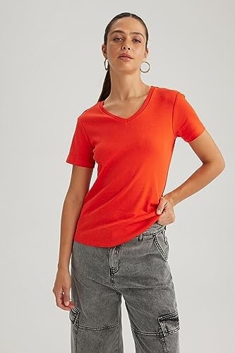 DeFacto Kadın Slim Fit Kısa Kollu Tişört