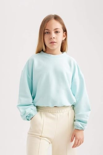DeFacto Kız Çocuk Regular Fit Bisiklet Yaka Sweatshirt
