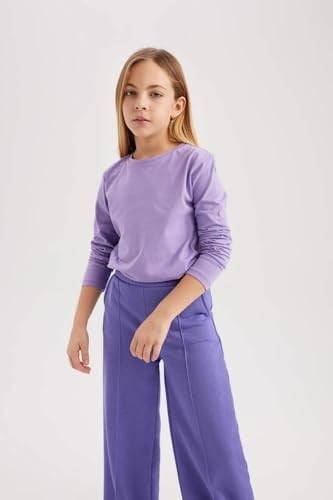DeFacto Kız Çocuk Regular Fit Bisiklet Yaka Uzun Kollu Tişört