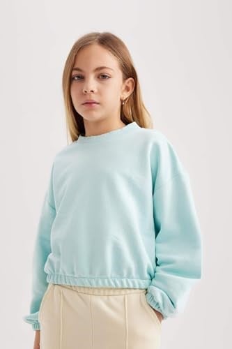 DeFacto Kız Çocuk Regular Fit Bisiklet Yaka Sweatshirt