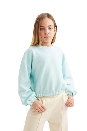 DeFacto Kız Çocuk Regular Fit Bisiklet Yaka Sweatshirt