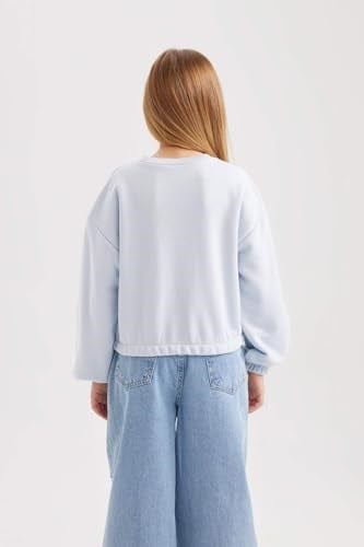 DeFacto Kız Çocuk Regular Fit Bisiklet Yaka Sweatshirt